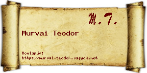 Murvai Teodor névjegykártya